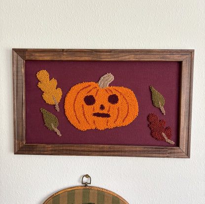 Pumpkin with Autumn Leaves