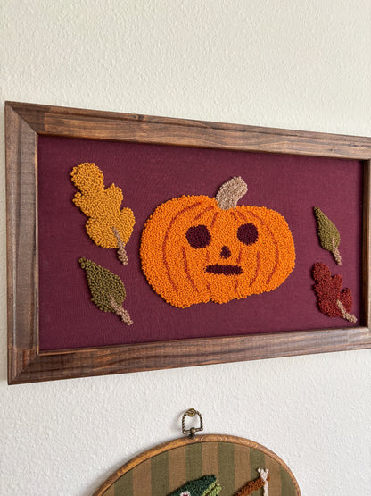 Pumpkin with Autumn Leaves