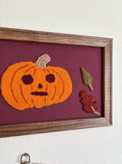 Pumpkin with Autumn Leaves