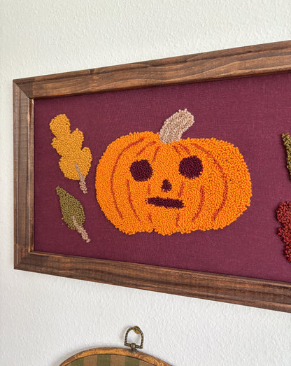 Pumpkin with Autumn Leaves