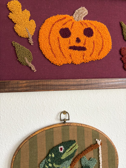 Pumpkin with Autumn Leaves